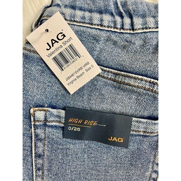 Jag Jeans Valentina High Rise Frayed Hem Denim Shorts Women's Size 0/25 NWT - Picture 9 of 13